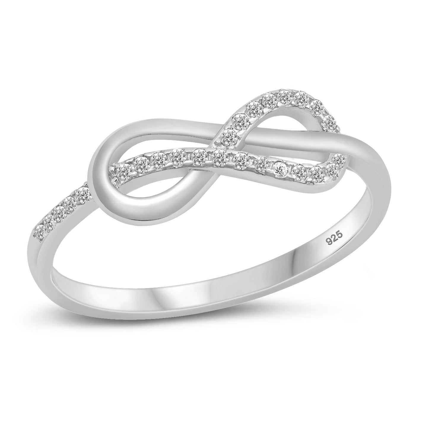 Silver CZ Ring - Infinity Knot