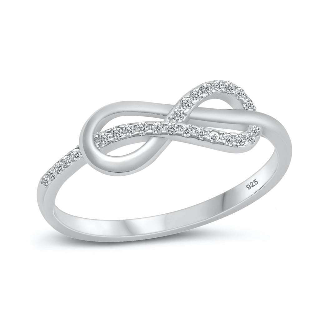 Silver CZ Ring - Infinity Knot