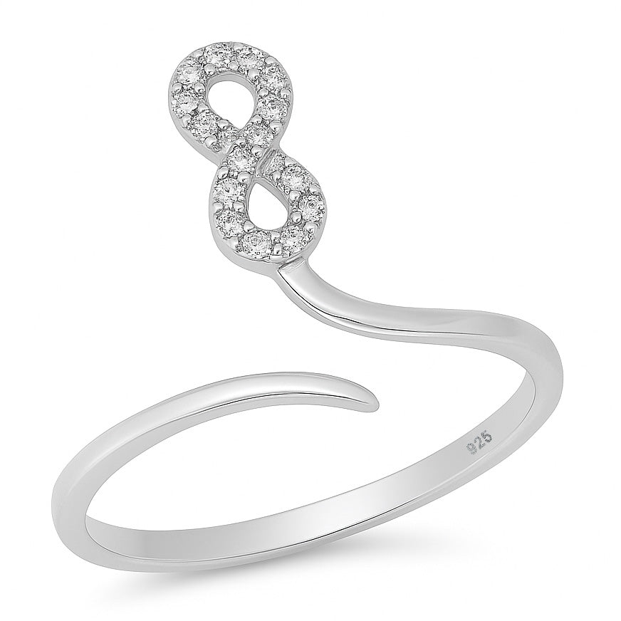 Silver Ring W/ CZ - Infinity