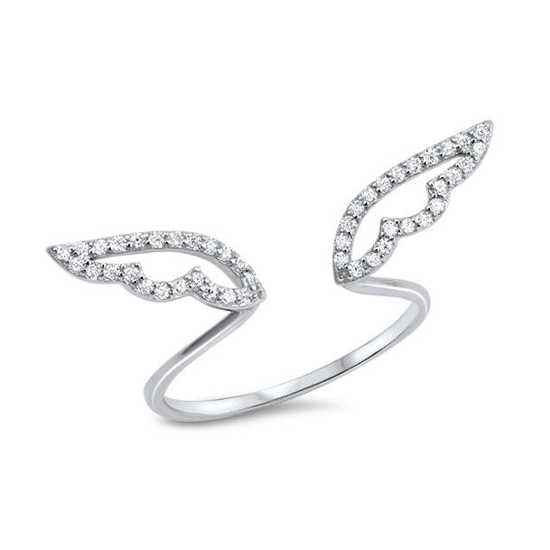 Silver CZ Ring - Angel Wings