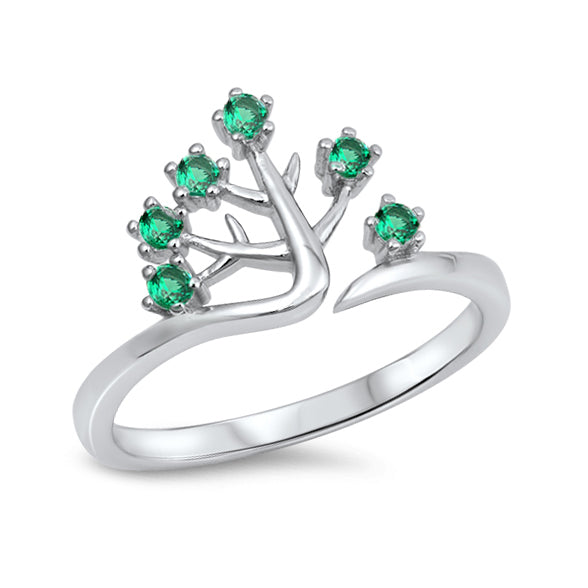 Silver CZ Ring - Tree