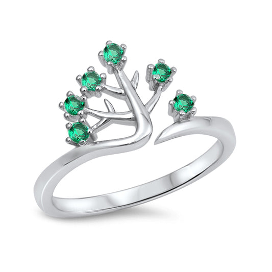 Silver CZ Ring - Tree