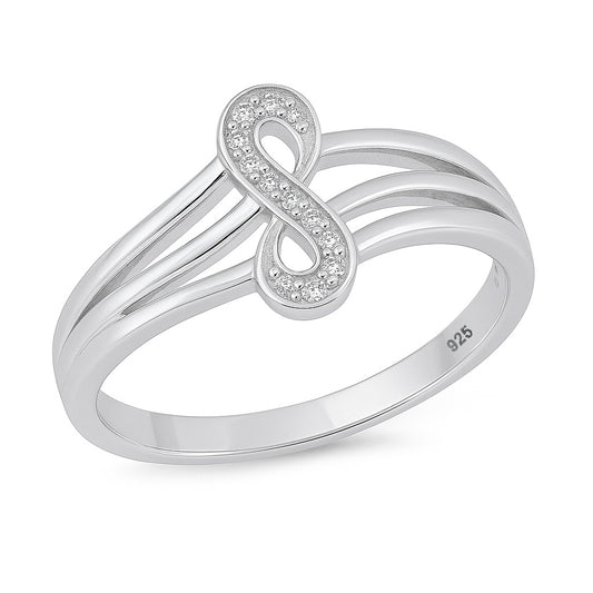 Silver CZ Ring - Vertical Infinity