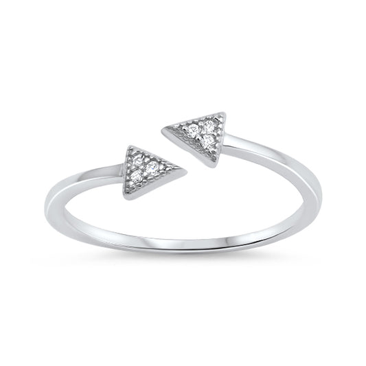 Silver CZ Ring - Triangle