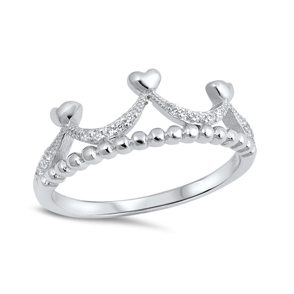 Silver CZ Ring - Crown