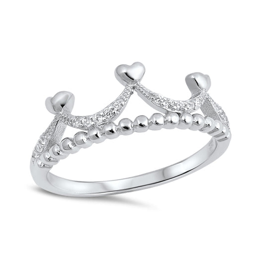 Silver CZ Ring - Crown