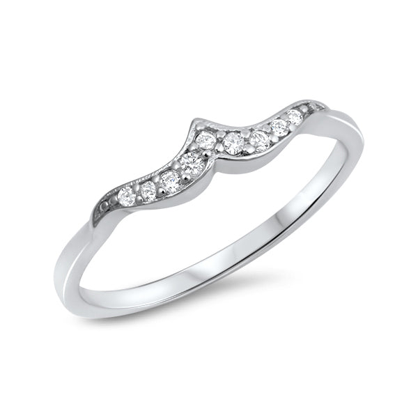 Silver CZ Ring - Mini Wave