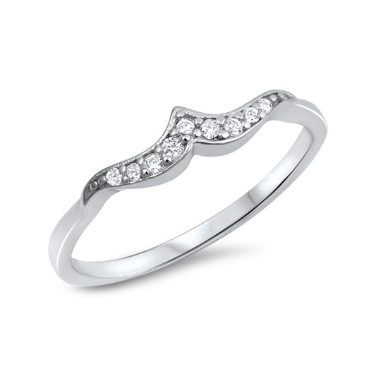 Silver CZ Ring - Mini Wave