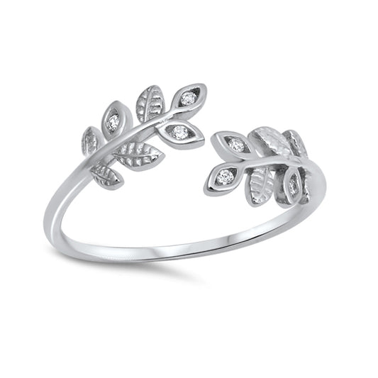 Silver CZ Ring - Ferns