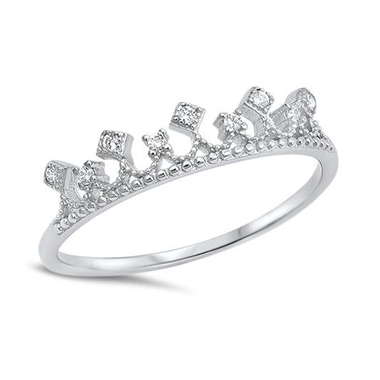 Silver CZ Ring - Crown
