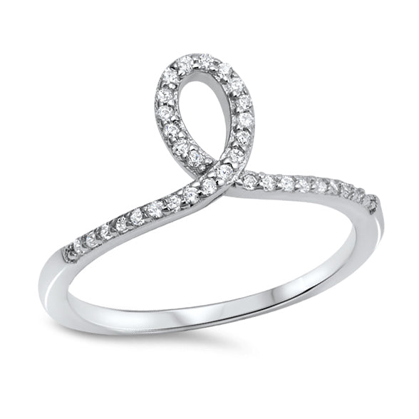 Silver CZ Ring - Loop