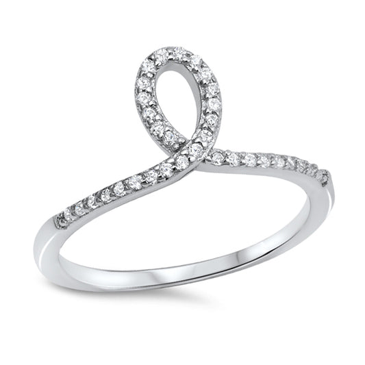Silver CZ Ring - Loop
