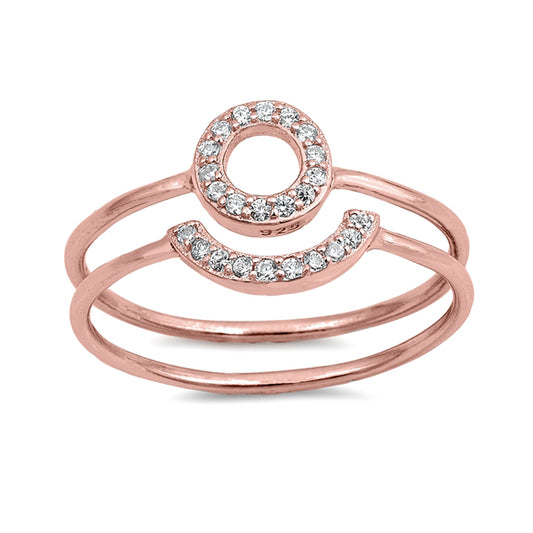 Silver Ring W/ CZ - Open Circle Set