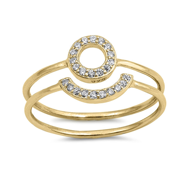 Silver Ring W/ CZ - Open Circle Set