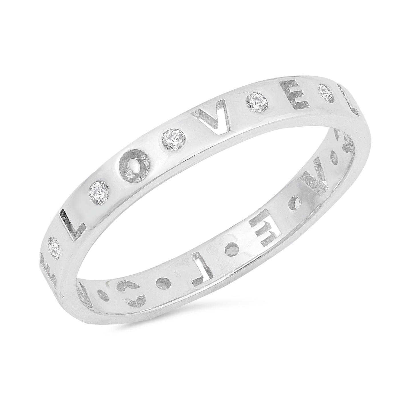 Silver Ring W/ CZ - LOVE Eternity