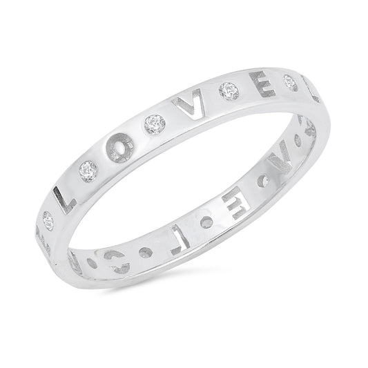 Silver Ring W/ CZ - LOVE Eternity