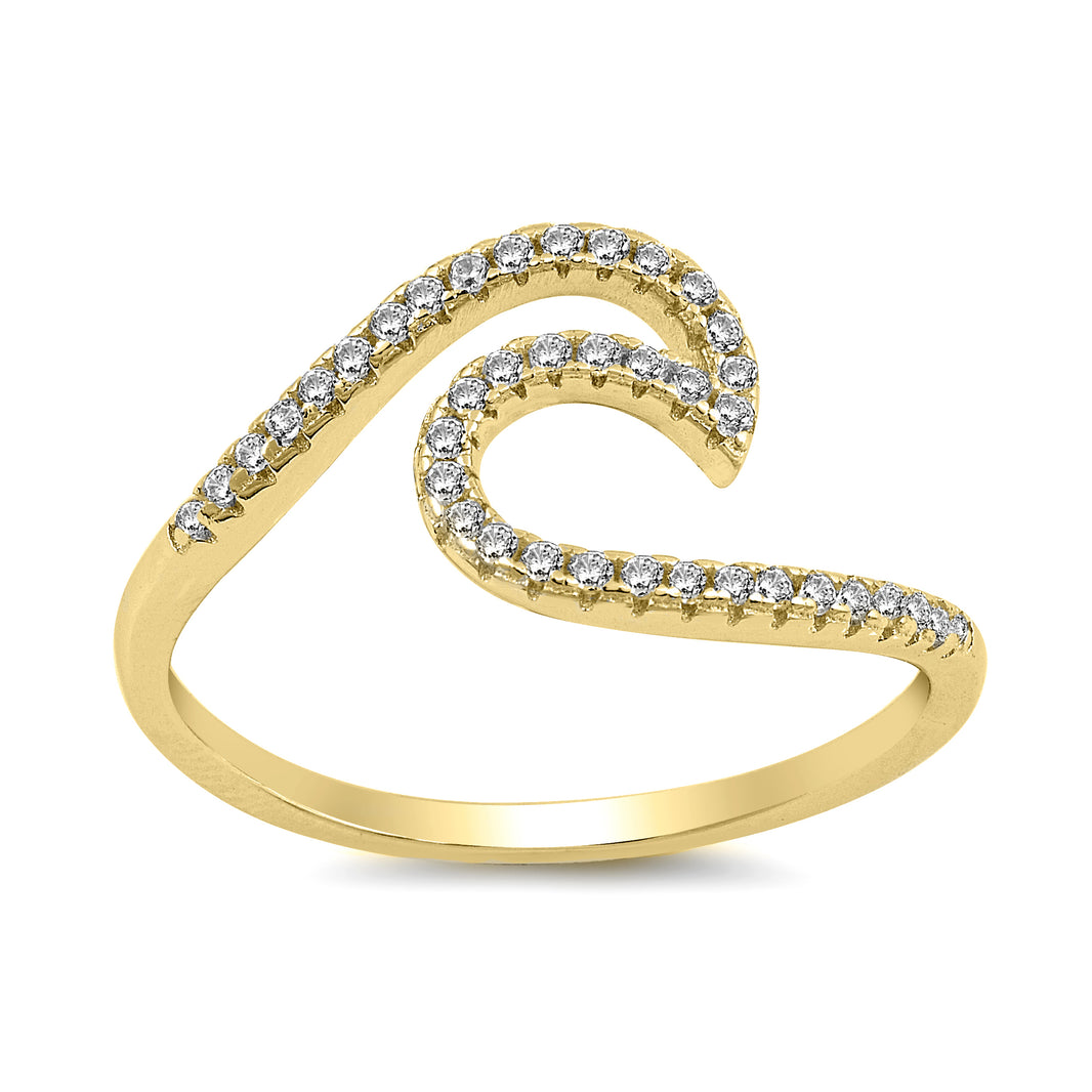 Silver CZ Ring - Wave