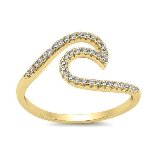 Silver CZ Ring - Wave