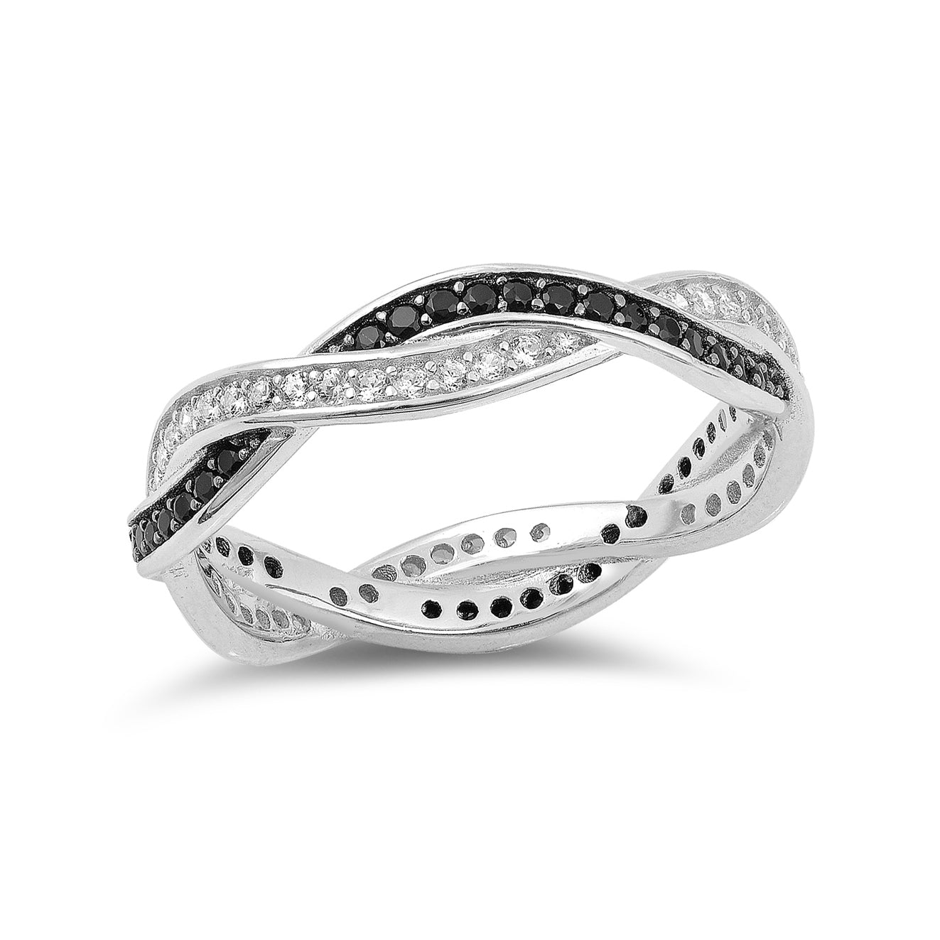 Silver CZ Ring - Braid