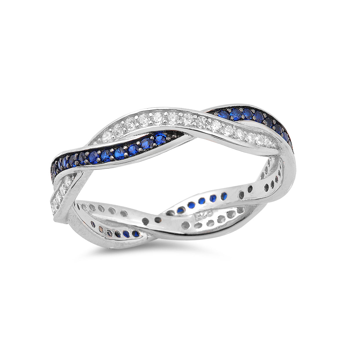 Silver CZ Ring - Braid