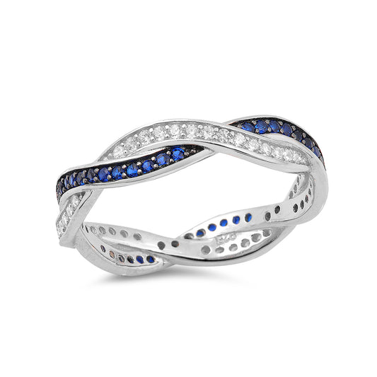 Silver CZ Ring - Braid
