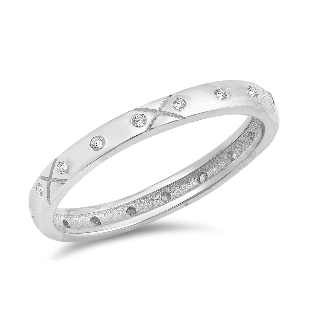 Silver Ring W/ CZ - Decorative Band
