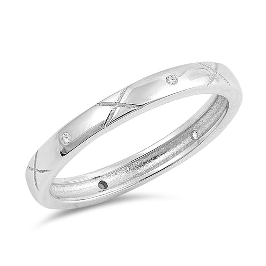 Silver Ring W/ CZ - Decorative Band