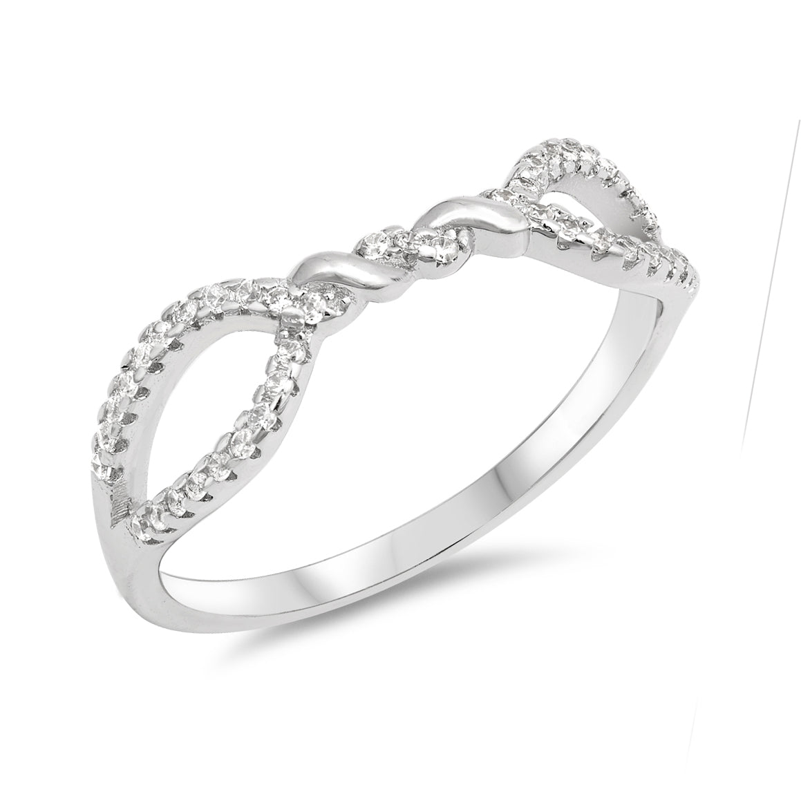 Silver Ring W/ CZ - Knot