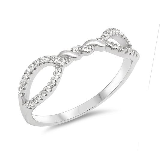 Silver Ring W/ CZ - Knot