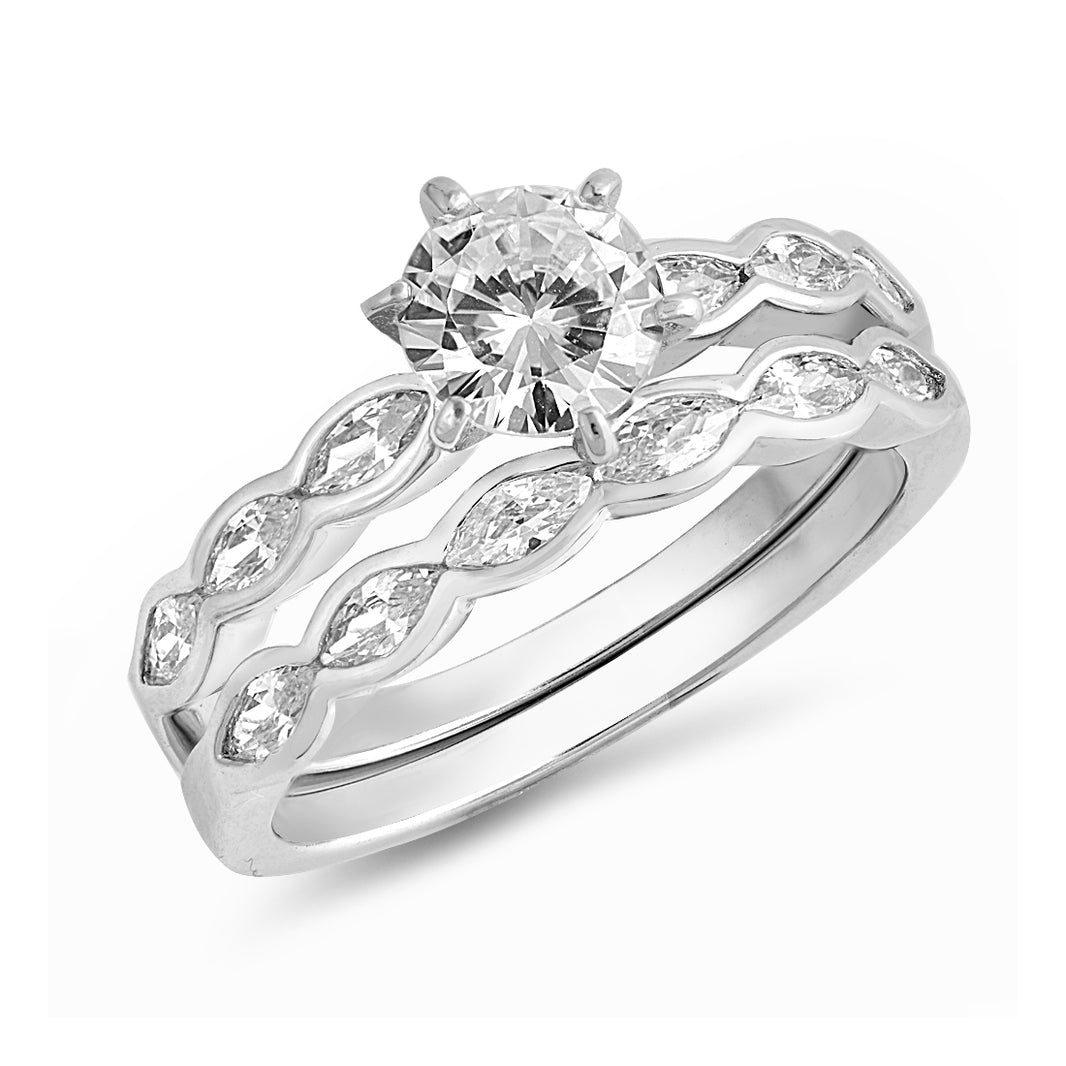 Silver CZ - Wedding Set