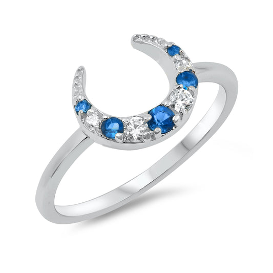 Silver CZ Ring - Moon