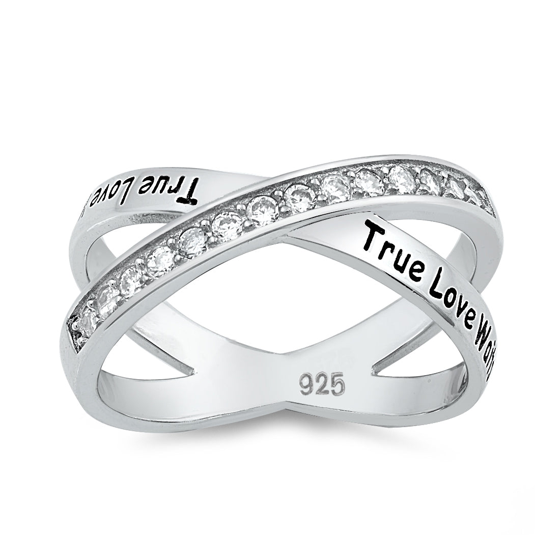 Silver CZ Ring - Criss Cross