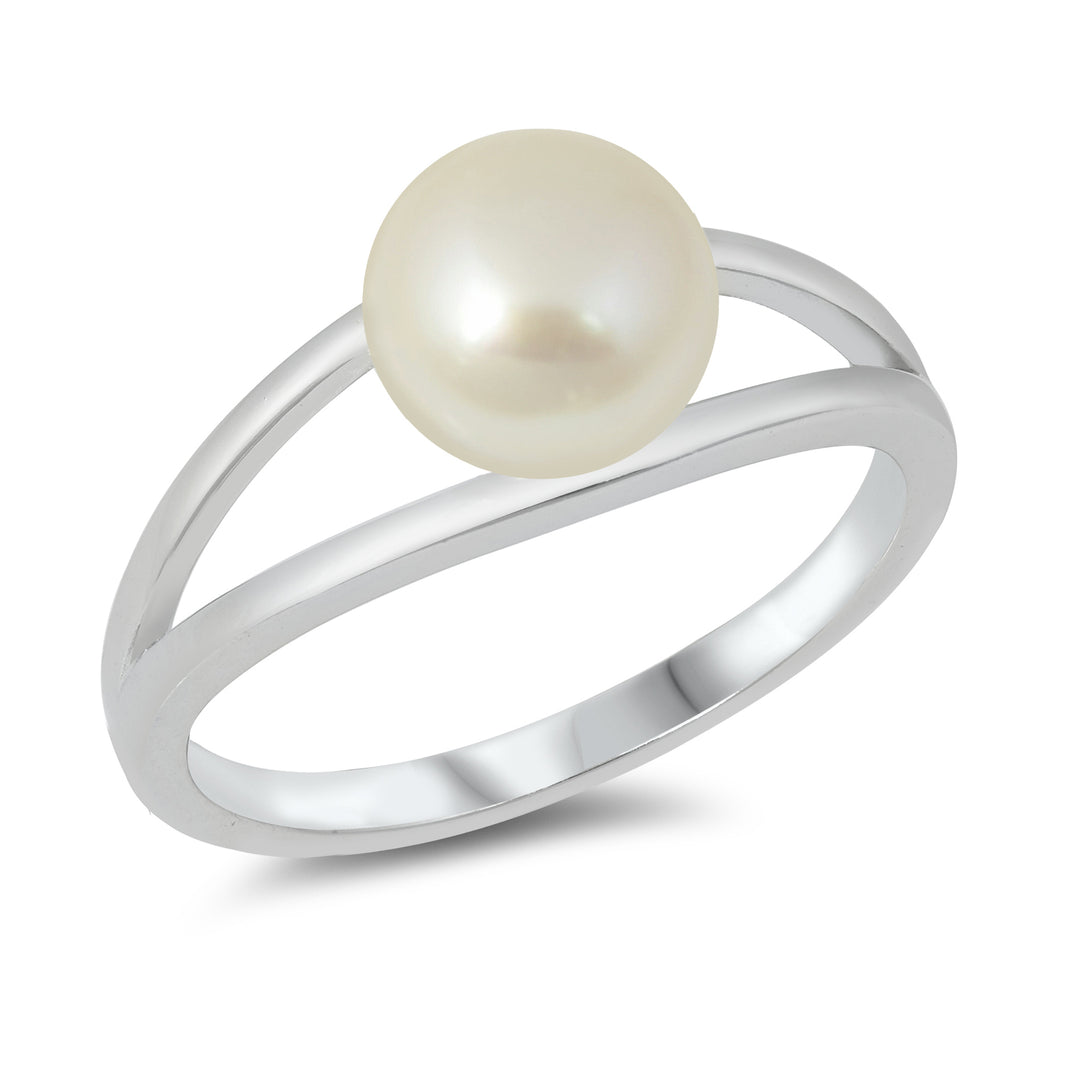 Silver CZ Ring - Pearl