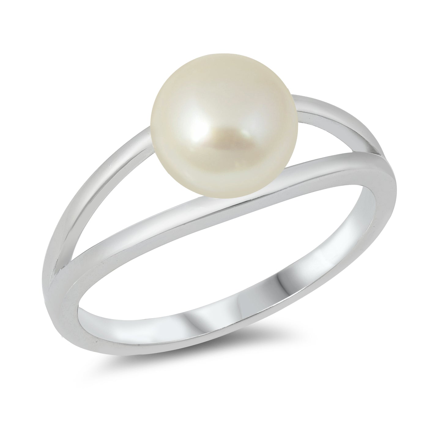 Silver CZ Ring - Pearl
