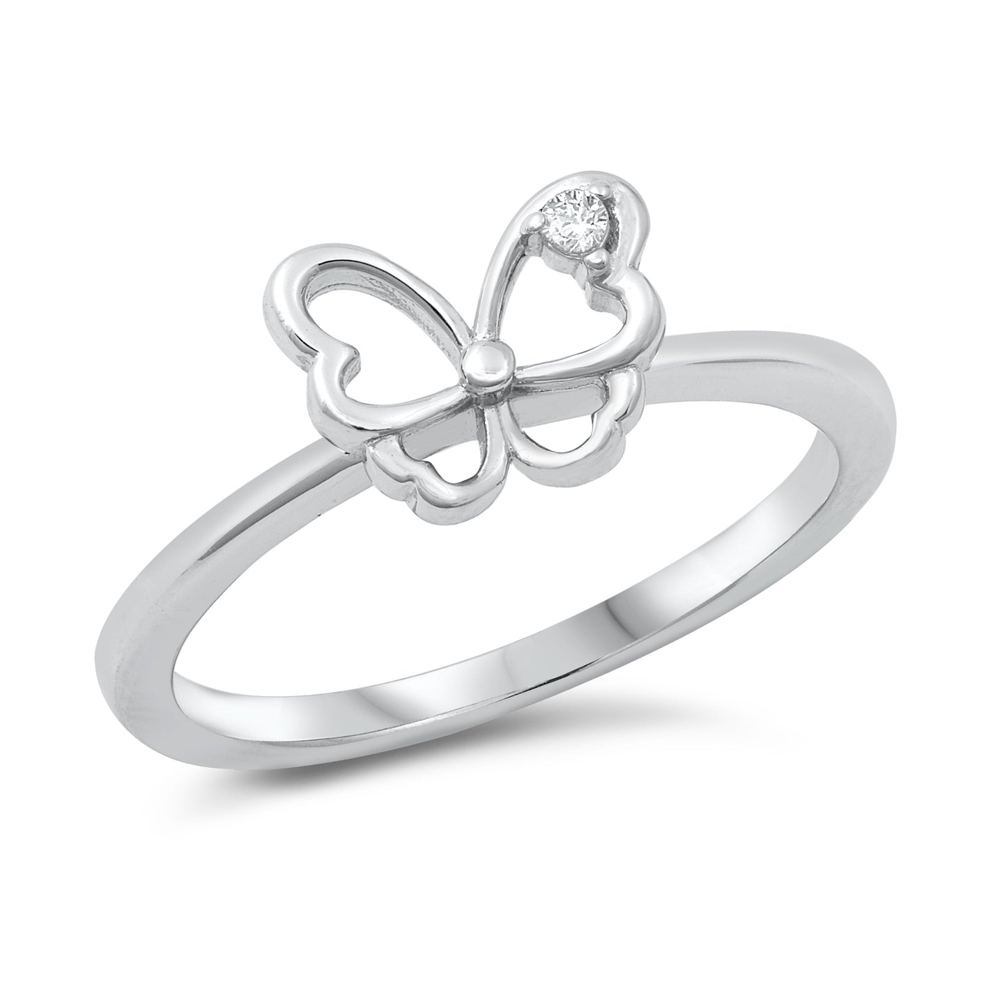 Silver CZ Ring - Butterfly