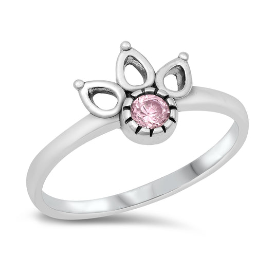 Silver CZ Ring - Bali Design