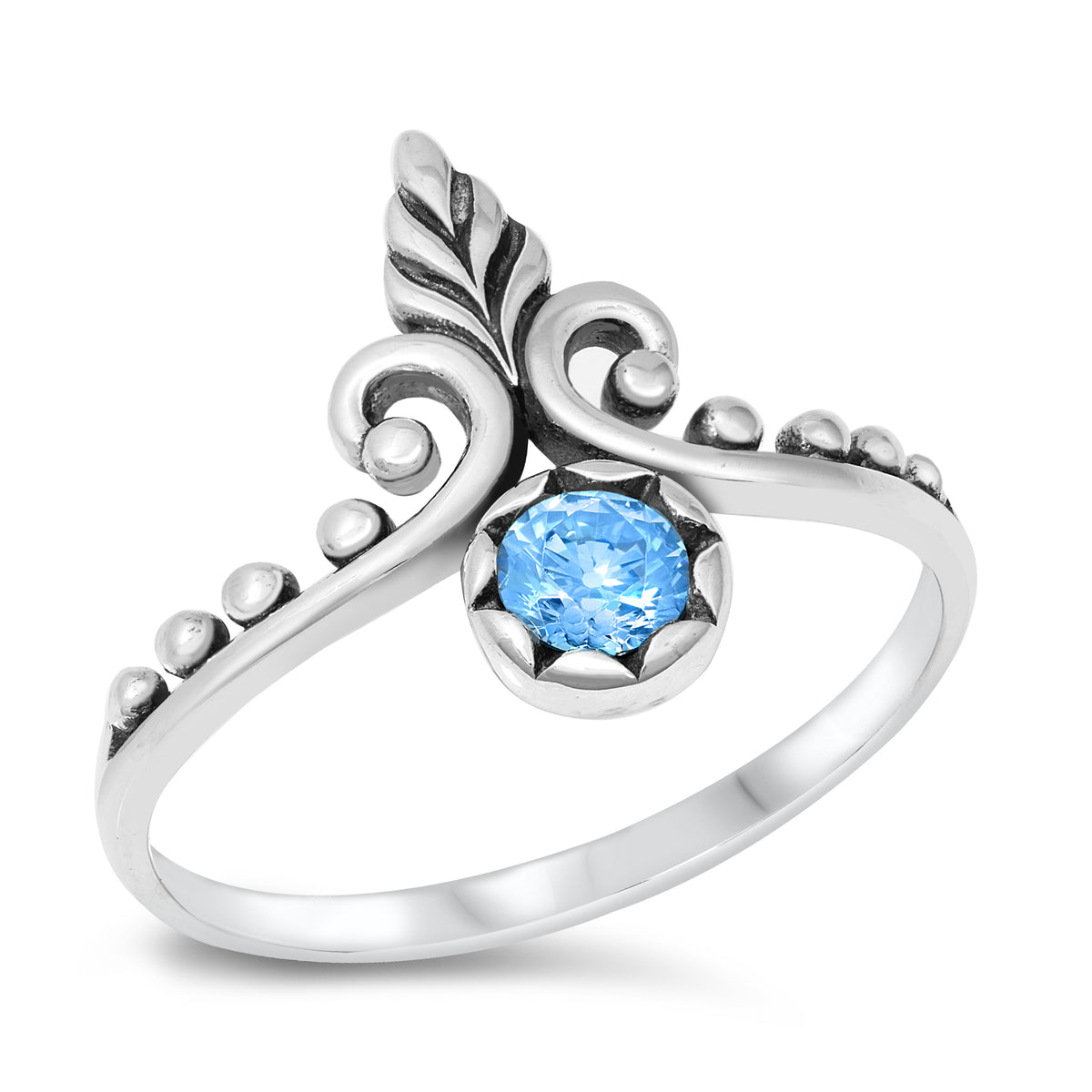 Silver CZ Ring - Bali Design