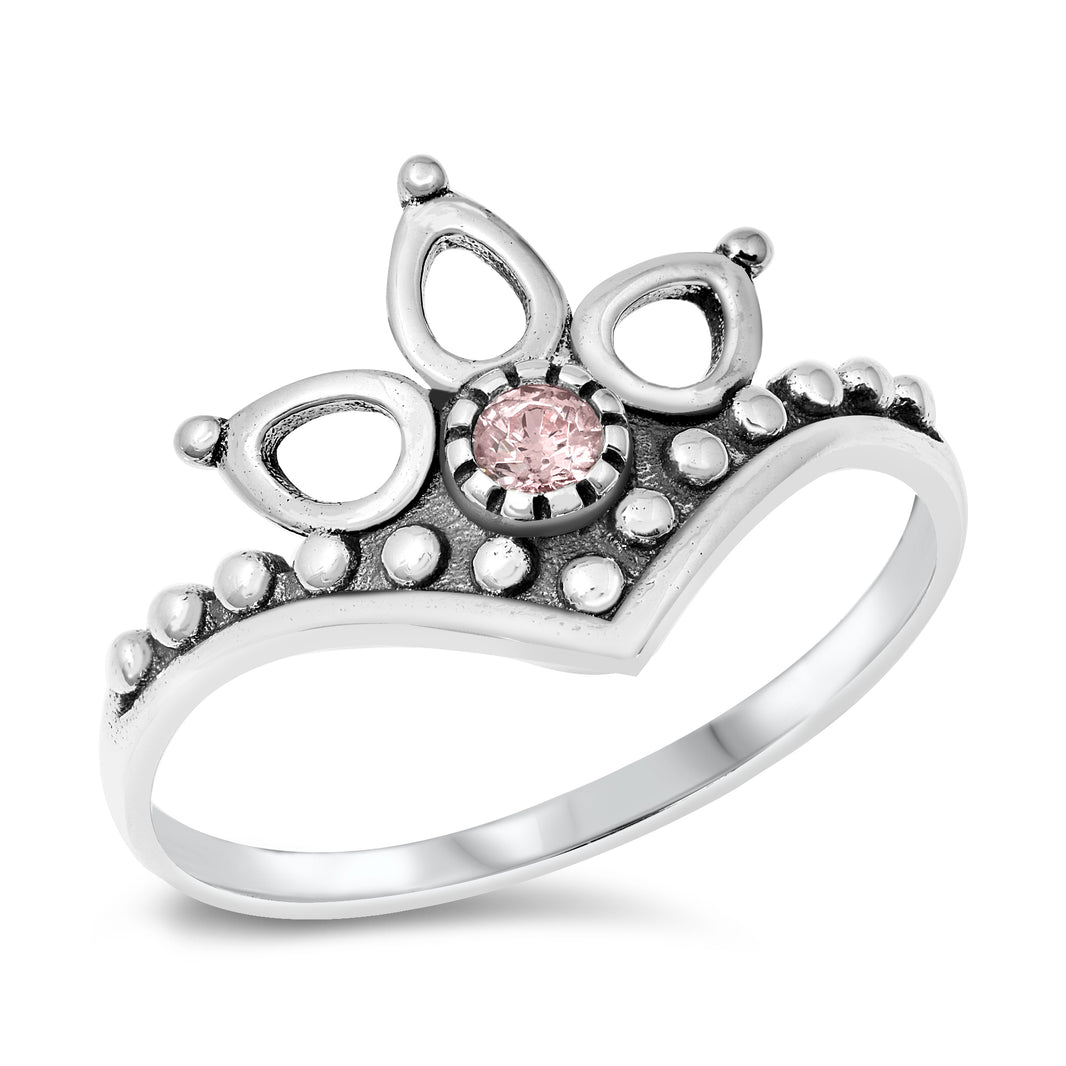 Silver CZ Ring - Bali Design