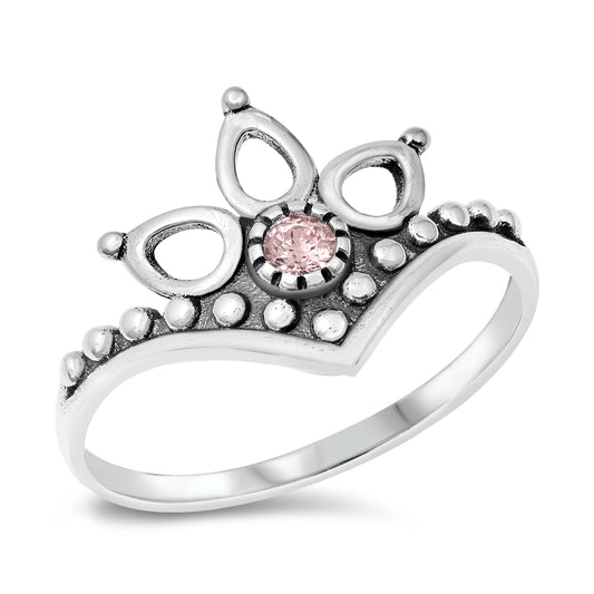 Silver CZ Ring - Bali Design