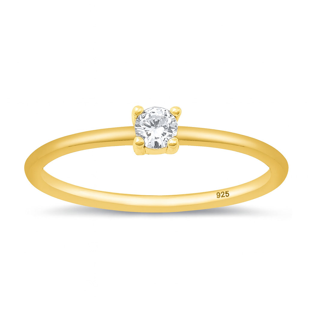 Silver CZ Ring - Solitaire