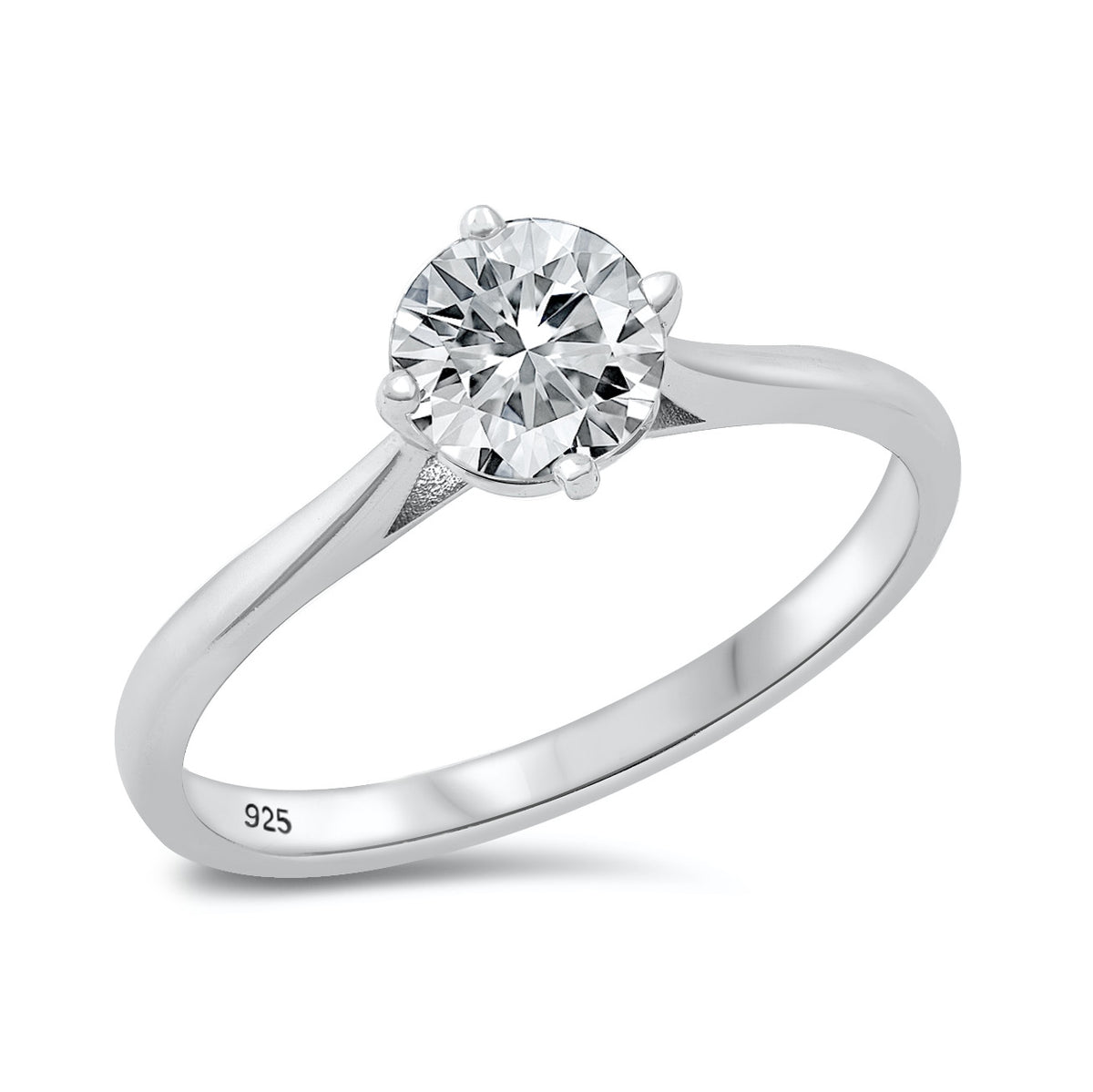 Silver Solitair CZ Ring