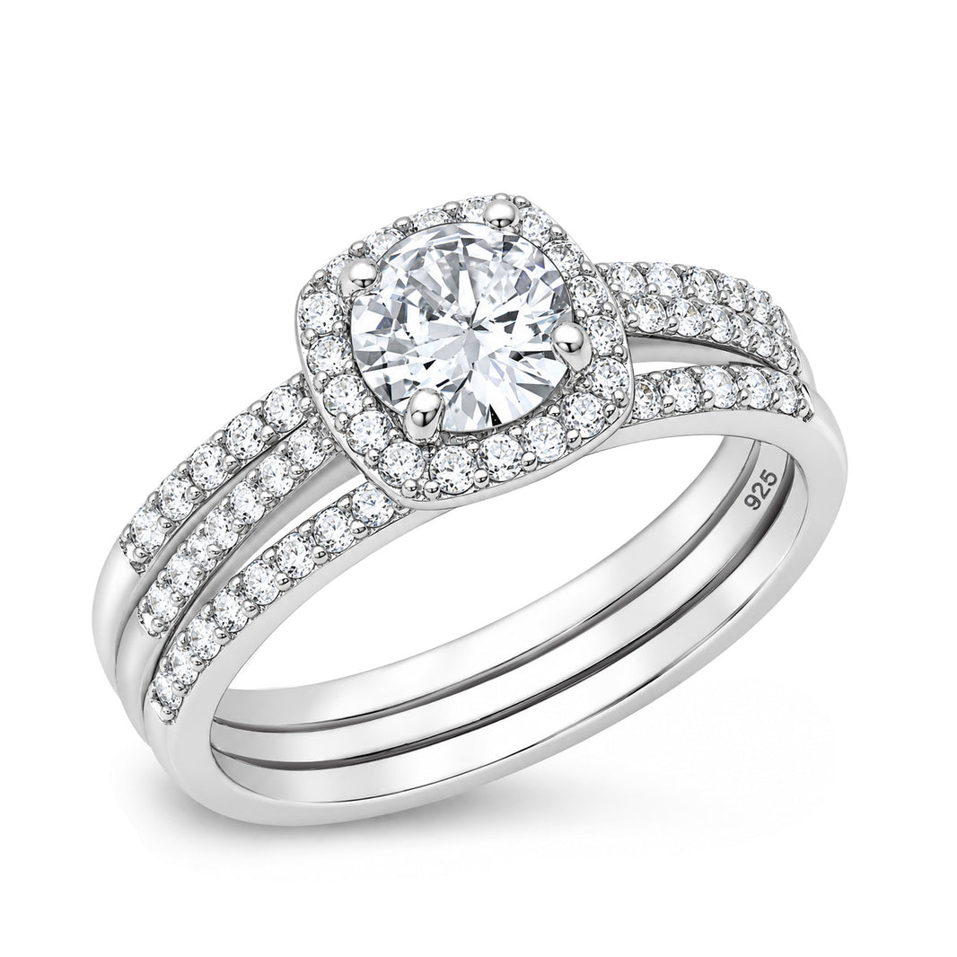 Silver Wedding Ring Sets