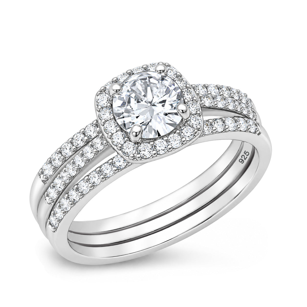 Silver Wedding Ring Sets