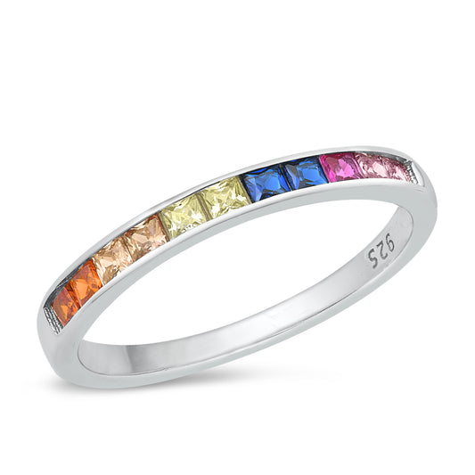 Silver Eternity CZ Ring