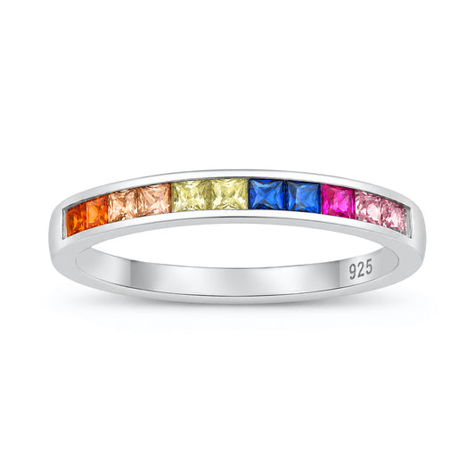 Silver Half Eternity CZ Ring