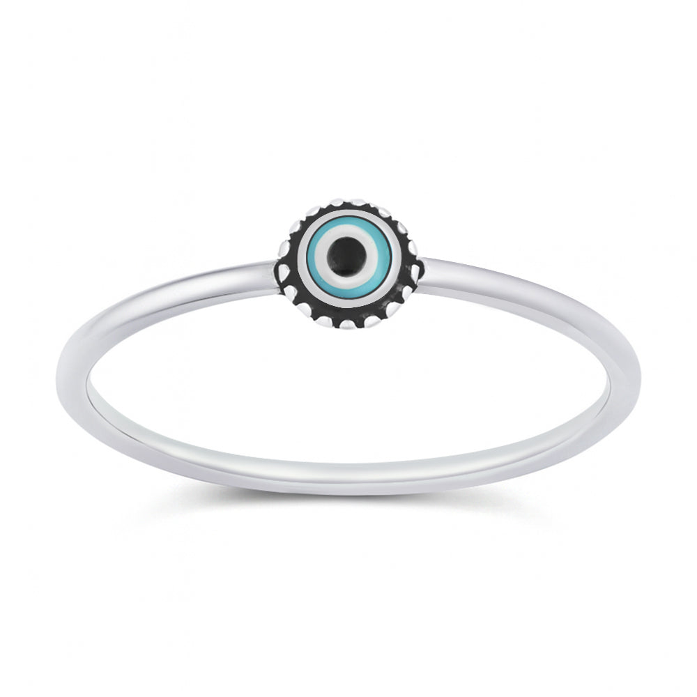 Silver Stone Ring - Evil Eye