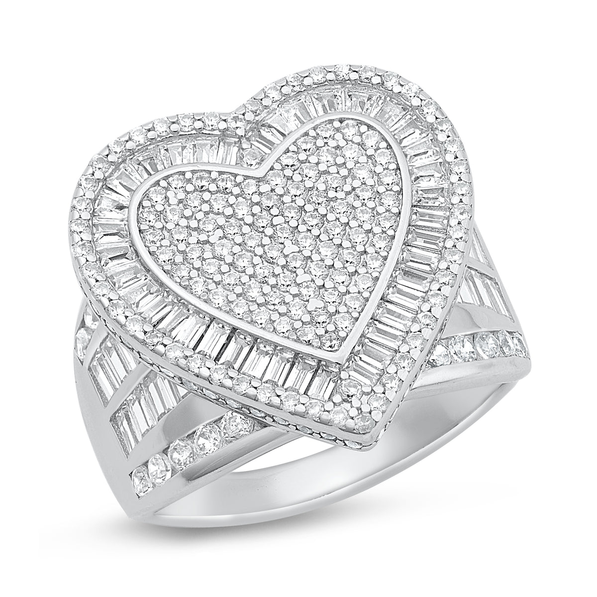 Silver CZ Ring - Heart