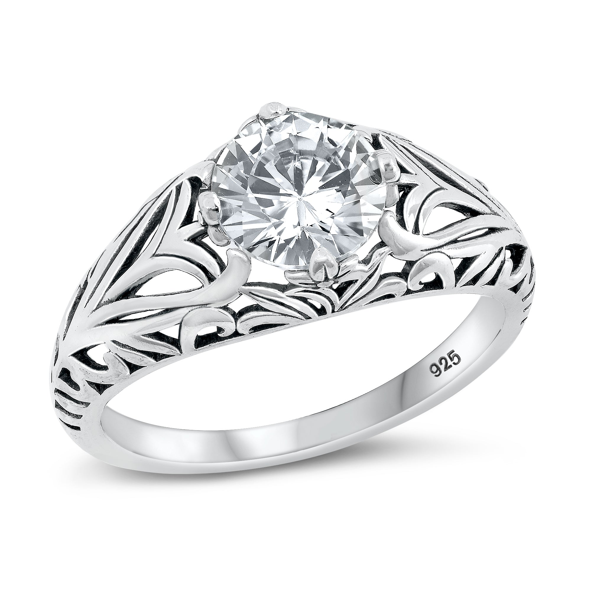 Wholesale Silver CZ Ring - Floral - RC107474 – Sidney Imports