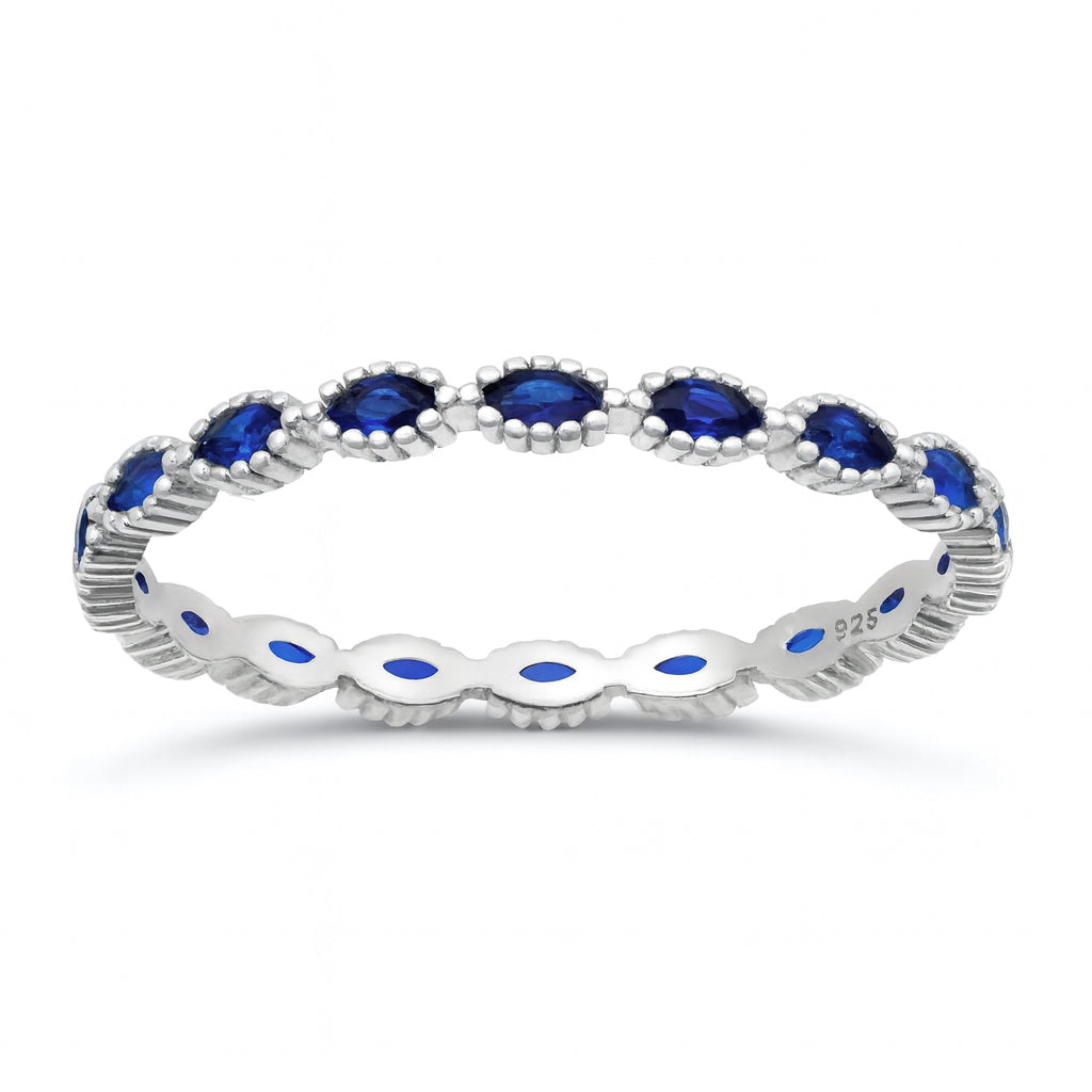 Silver CZ Ring - Marquise Band