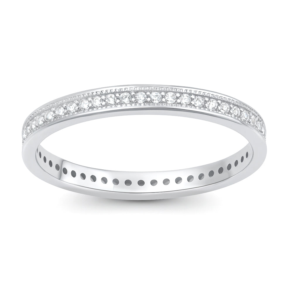 Silver CZ Ring - Eternity Band